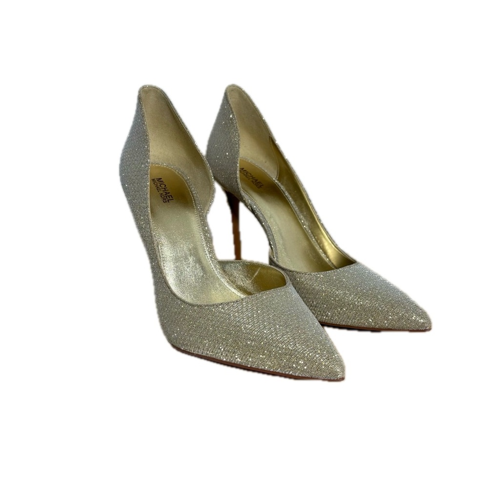 Michael Kors Pumps Keke Glitter Gold Heels Size 10 - Picture 4 of 9